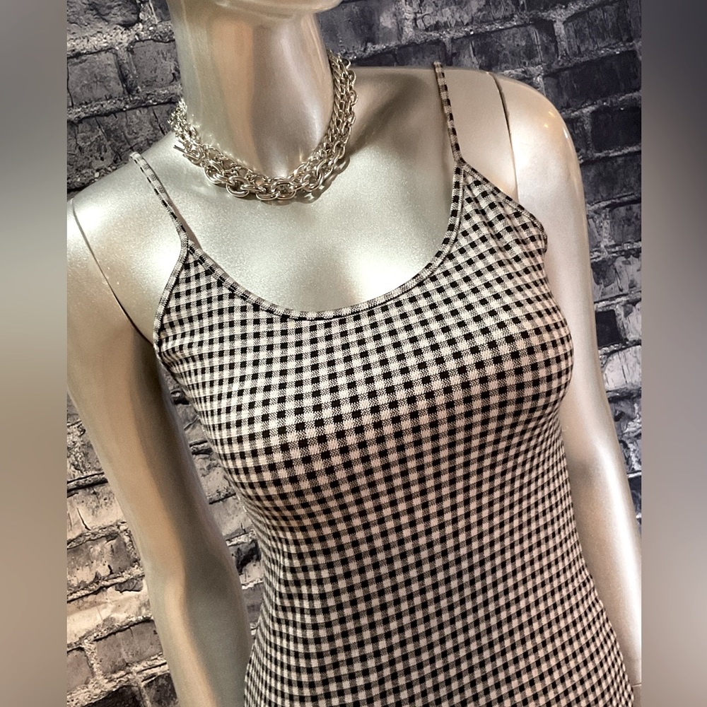 Black & White Checkered Bodycon Mini Dress